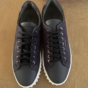 Salvadore Ferragamo Cube Calf Leather Skin Low Top Sneakers